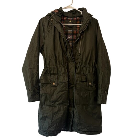 Pendleton Black Hooded Jacket with Plaid Lining Zip Button Women's Size Small - Picture 1 of 7